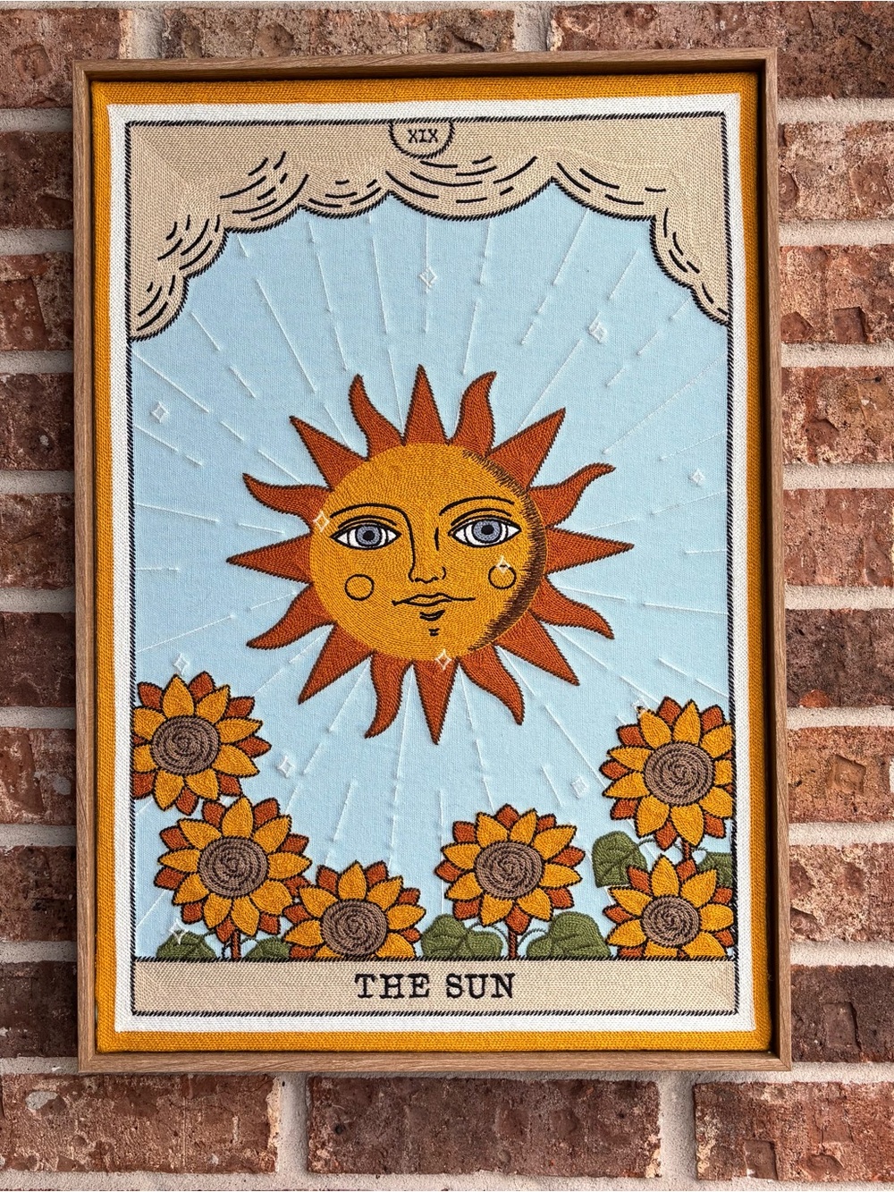 BP Home Textile Embroidery Woven Wall Art THE SUN Astrology Decor